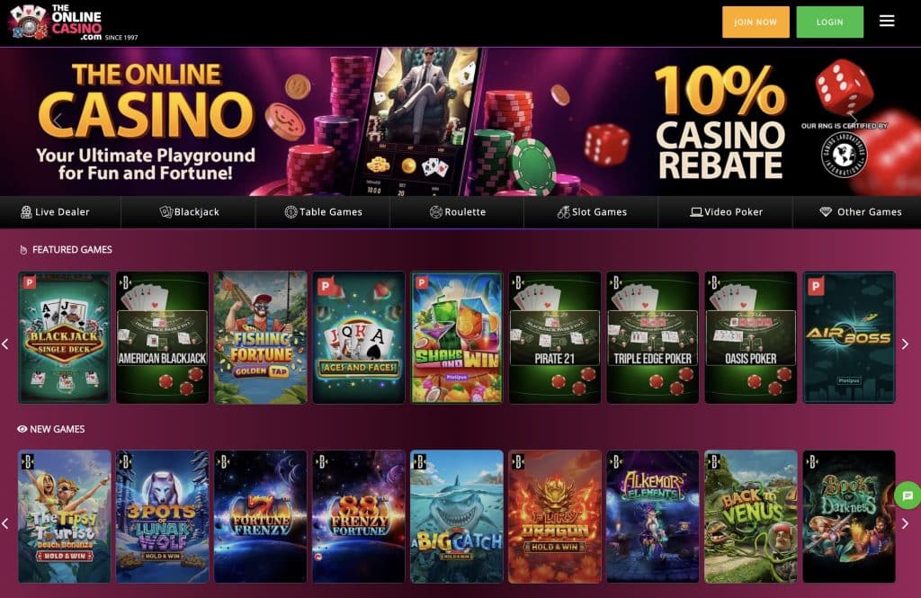 TheOnlineCasino 10 Percent Casino Rebat