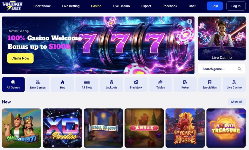 Voltagebet Online Casino Site
